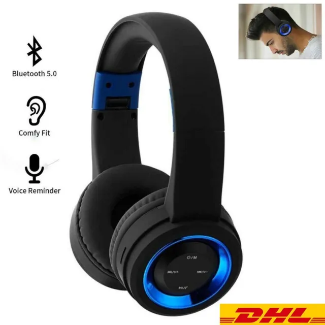 Kopfhörer Bluetooth Wireless 3 in1 Stereo Headset Faltbare On-Ear mit Mic FM DHL