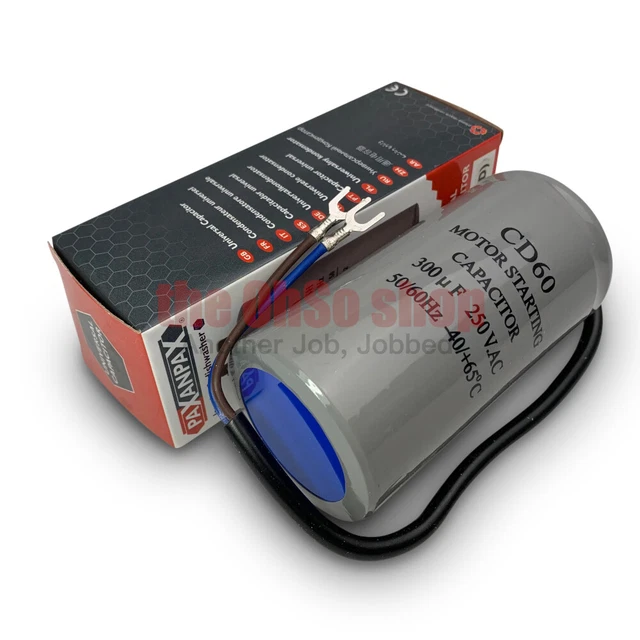 Condensateur CD60 200uF 250V AC - Pour Démarrage Moteurs Climatiseurs, Compresseurs - Fréquence 50/60Hz - 11