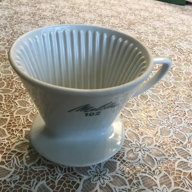 Melitta Kaffeefilter 102 Porzellan weiß 3 Loch grüne Schrift -1 3