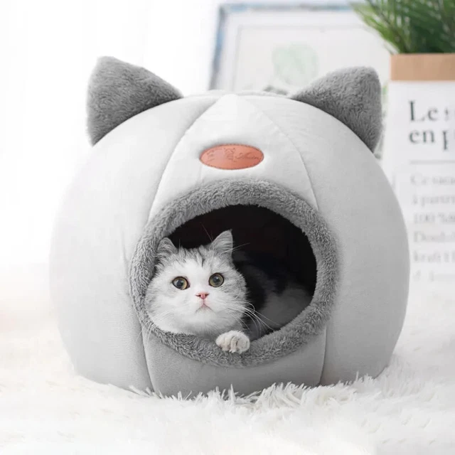 New Deep Sleep Comfort Winter Cat Bed Small Dog House Tent Cozy Cave Nest Indoor