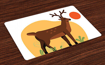Antler Caccia al cervo Tovaglietta Set Sorridente Antler Prato 