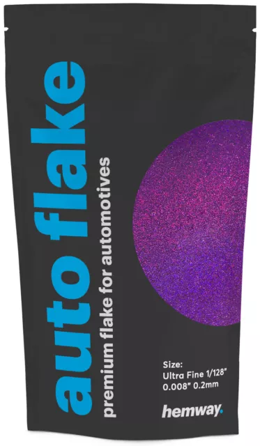 Hemway Purple Holographic Auto Car Glitter Paint Spray Metal Flakes 100g 0.008"