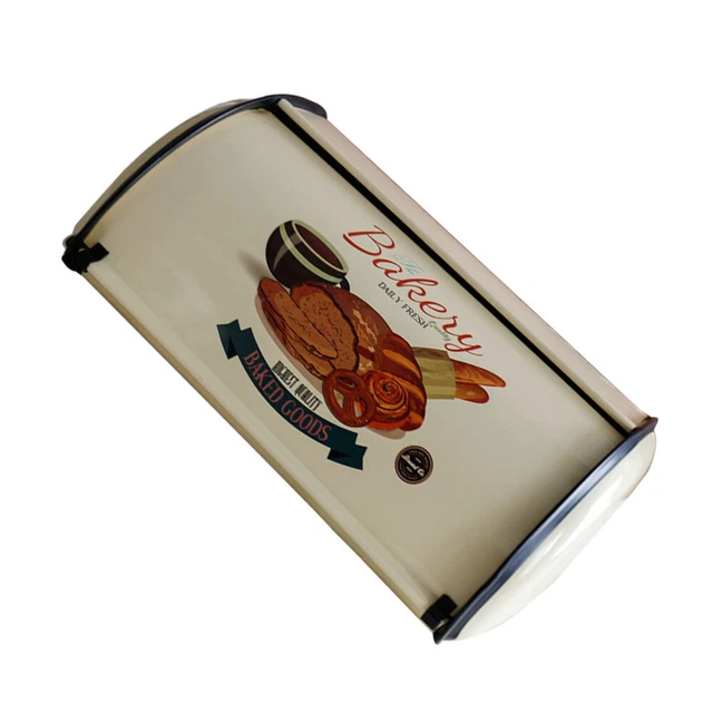Caja de pan de colección rollo contenedor de encimera caja de hojalata amarillo