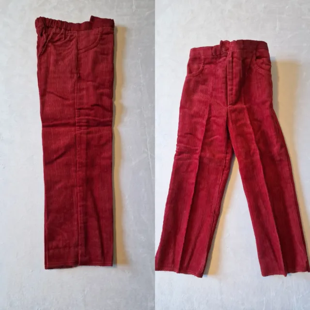 Pantaloni in corda vintage ragazzi -18- 24 mesi - vino anni '70 discoteca KB44