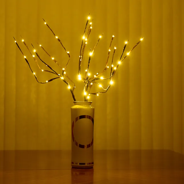 LED Fairy Tree Branch Light Willow Branch Vase Home Office Christmas Decor