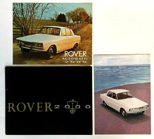 Lot of 3 1960s Rover 2000 Brochures Color Photos Specifications Vintage Car
