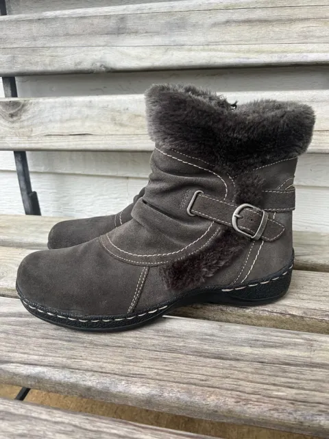 BareTraps Boots Womens 9.5 M Extreme Side Zip Shearling Snow Boot Grey Suede