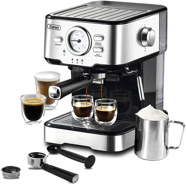 GEVI ESPRESSO MACHINE 15 Bar Pump Pressure Expresso Coffee Machine