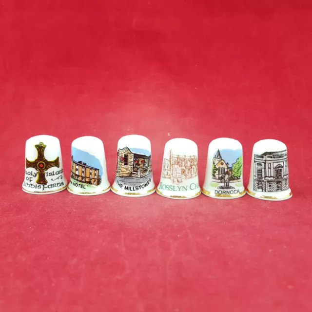 6 x Vintage Decorative Fine Bone China Thimbles - OP 2672