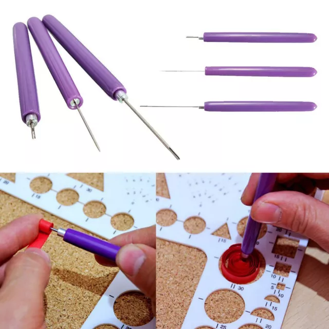 3Pcs Paper Quilling Tool Origami 2 Assorted Forked Needles+1 Slotted Handcraf_LN
