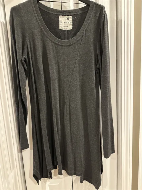 Kensie Dark Gray Cozy Flowing Dress Size L