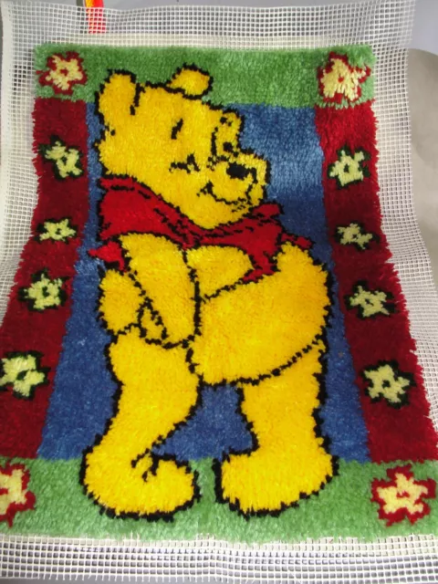 Winnie The Pooh Latch Hook Completed Ready to Frame/Hang Up 28" x20"