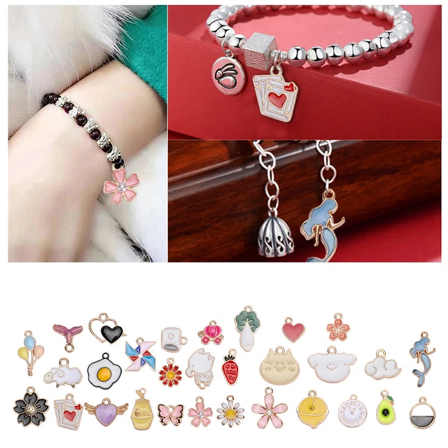 30 Pièces Style Mixte Alliage Goutte à Goutte D'huile Pendentif Pour Bricolage C