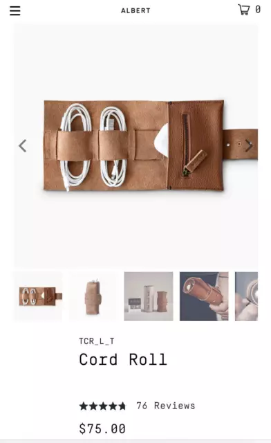 AFTERNOONS WITH ALBERT Leather Cord Roll  USB Cables