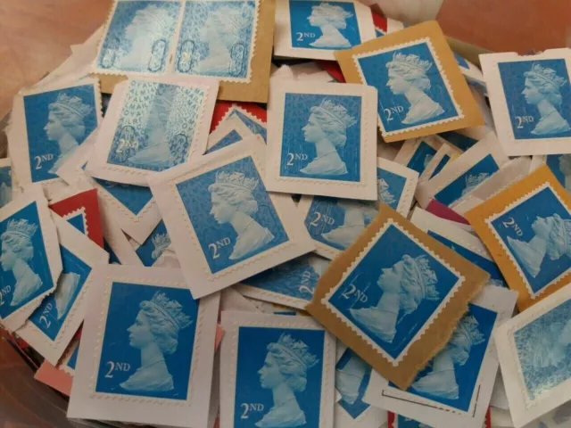 100 Second Class Security Stamps on Paper Unfranked (clearance)