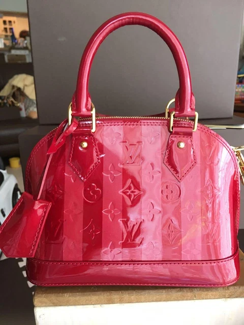 Genuine Of Department Store Louis Vuitton Verni Alma BB Pomdamor Rayure Genuine Of Department Store Louis Vuitton Verni Alma BB Pomdamor Rayure