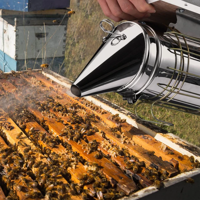 11" Bee Hive Smoker Stainless Steel Escape Tool Beekeeping Equipment Heat Shield