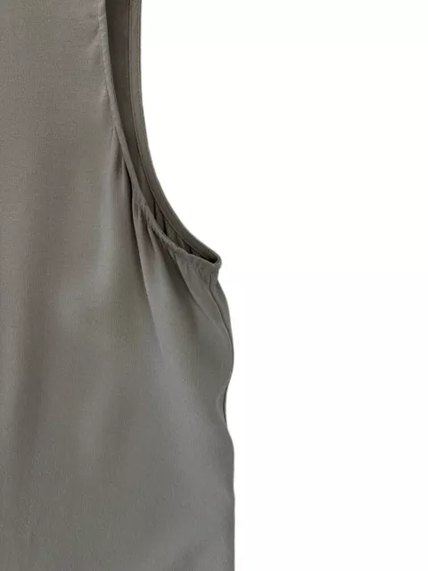 EILEEN FISHER Tank Top Silk Georgette Crepe System Tunic Boat Neck Gray Size L 3