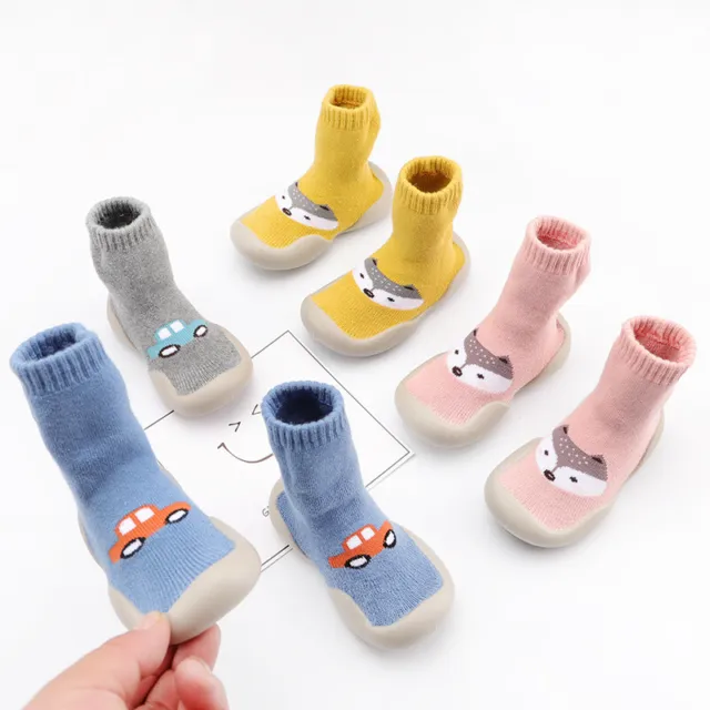 Kids Babys Girl Boys Toddler Anti-slip Slippers Socks Cotton Shoes Winter Warm