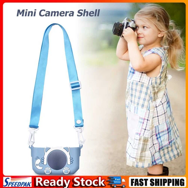 Portable Mini Cartoon Camera Cover Adjustable Silicone Shell (Blue Cat) Hot