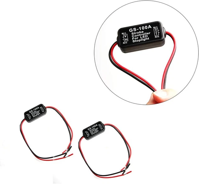 2Pcs 12V GS-100A LED Brake Stop Tail Light Strobe Flash Module Controlle