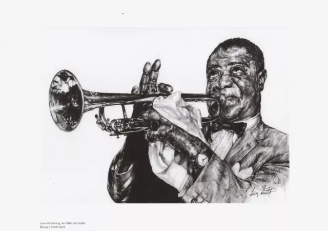 Louis Armstrong Art- Limited Edition Signed Print Fine Art Jazz Fans Trumpeter