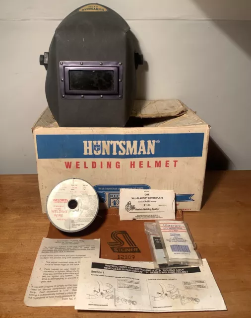 Huntsman Welding Helmet 711P Vintage Made In USA Extra Shades Wire Neck Guard