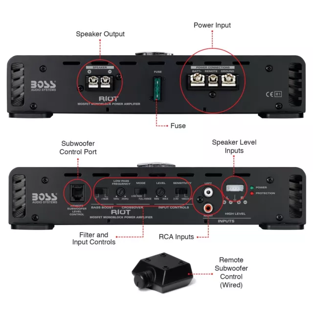 BOSS Audio Systems R1100MK 1100W 8 Gauge Wiring Kit | Certified Refurbished 3