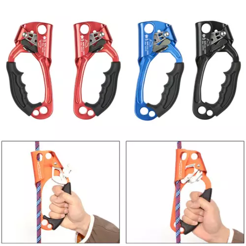 Right/Left Hand Ascender Rock Tree Climbing Rope Clamp Caving Gear Equipment