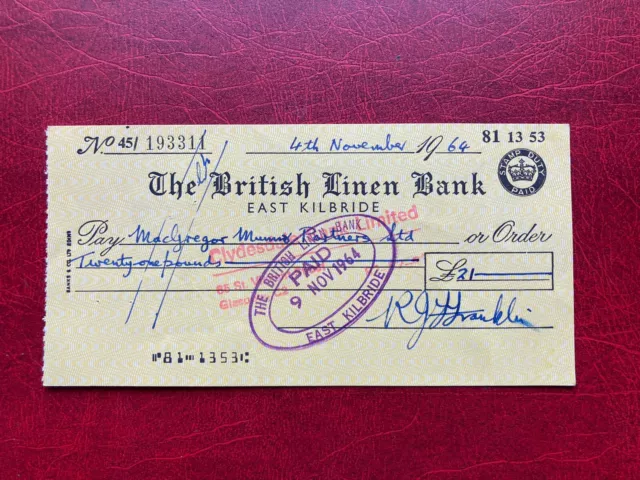 The British Linen Bank - East Kilbride Branch 1964