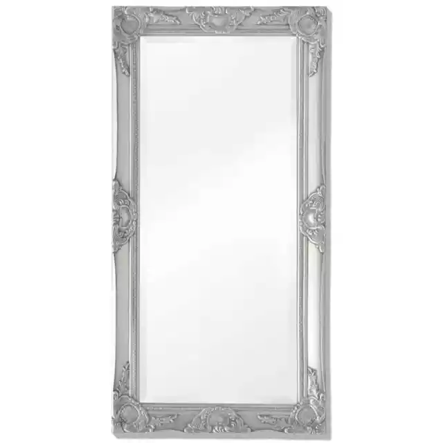 vidaXL Wall Mirror Baroque Style 100x50 cm Silver Bathroom Bedroom Unit