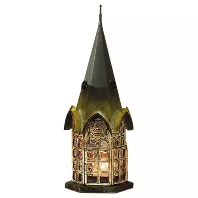 Pickford House Candle Lantern-Architectural Metal and Glass Rustic Candle Holder