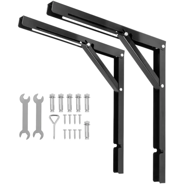 VEVOR Folding Shelf Brackets 24" Heavy Duty 2pcs Floating 500 lb Load Wall Mount