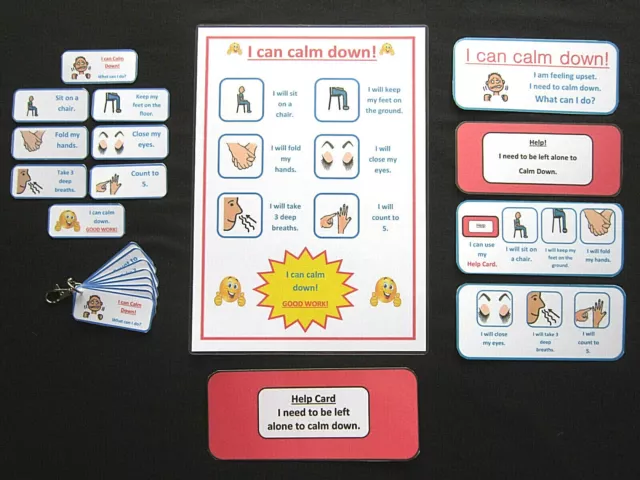 'I CAN CALM DOWN' - Autism PECS Visual Communication Aids Dementia Independence