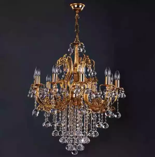Luxus Lüster Kristall Deckenleuchter Kronleuchter Deckenlampe Gold Lampe