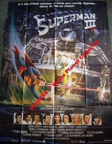 SUPERMAN 3 - Reeve - Pryor - Vaughn 47x63 FRENCH POSTER