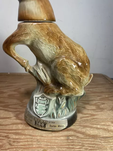 Jim Beam Empty Whiskey Decanter Bottle Fabulous Wyoming Jackalope 2