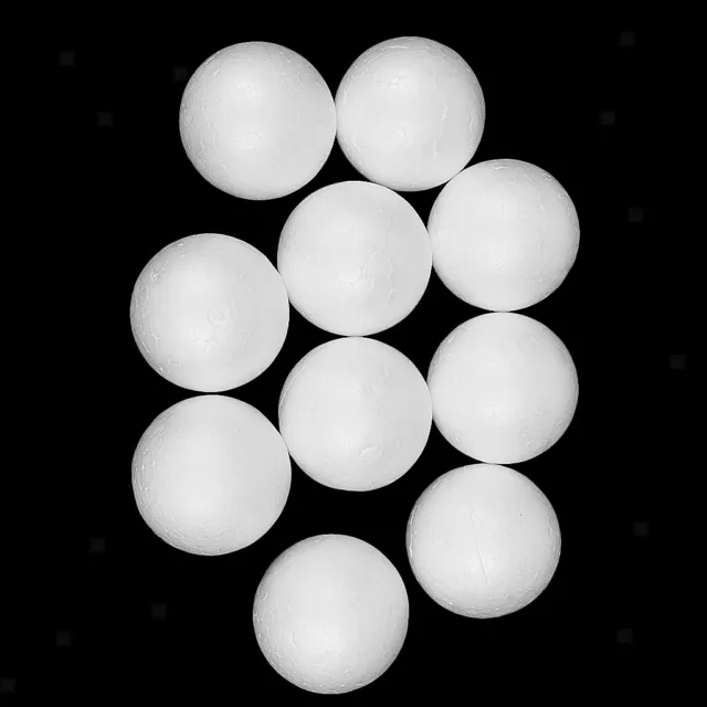 Pack of 10 White Foam Balls 3 inch Bulk - Smooth and Round Polystyrene Styrofoam