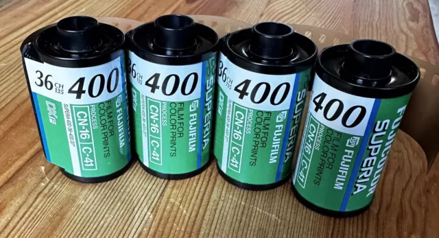 4 x Fujicolor Superior Colour Print Film 35mm ISO 400 36 exp- Expired