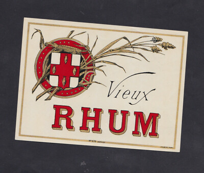 Ancienne étiquette RHUM VIEUX n°579 french label