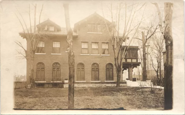 ST LOUIS, MO, FINE BRICK HOUSE real photo postcard BARTMER AV MISSOURI 1910 RPPC