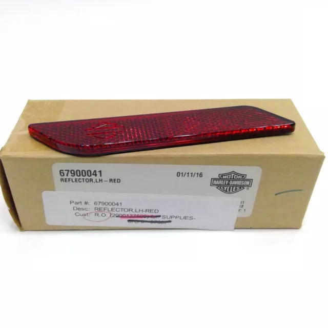 NOS Genuine Harley Left Saddlebag Faceplate Red Reflector 67900041