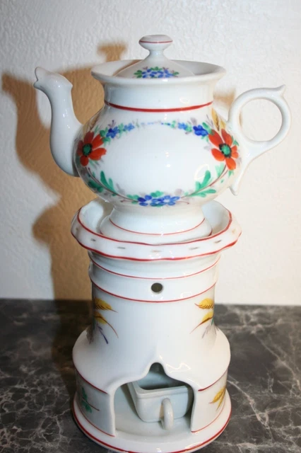 ANCIENNE TISANIÈRE VEILLEUSE BONNE NUIT en porcelaine de Paris XIXe thé