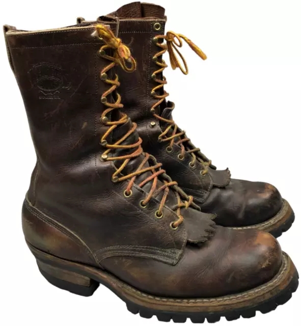 WHITE'S PACKER WORK Boots Mens 11 EE Wide Steel Toe Distressed Brown ...