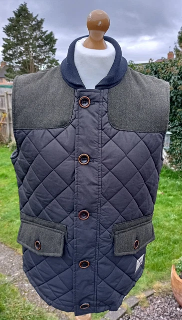 JACK WILLS WOOL Tweed Trim Gilet Body Warmer Vest Mens Medium