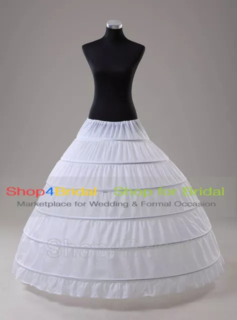 White 6-HOOP/3-HOOP Bridal Prom Ball Gown Silps Crinoline Petticoat Underskirts