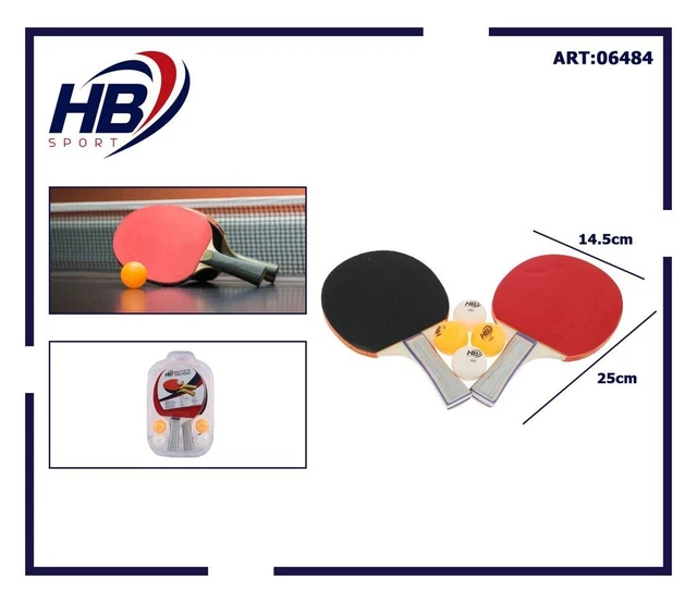 Adrenix Set de ping-pong 2 raquettes & 3 balles dans un sac