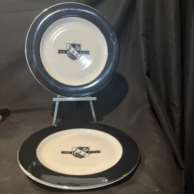 Philadelphia country club 125th anniversary pair of Syracuse china plates 11 1/4