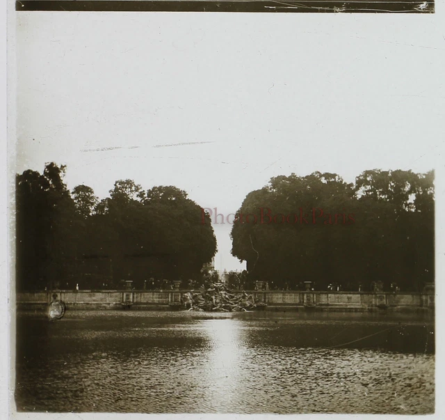 FRANCE Versailles Le Jardin Photo Plaque de verre Vintage VR11c2  