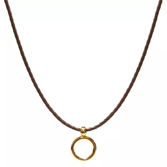 Leather Eyeglass Necklace with Metal Loop :: Giorgio Fedon and Calabira